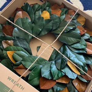 21.1 inches dried magnolia leaves wreath
